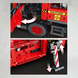 Reobrix 22005 <span class=keywords><strong>City</strong></span> <span class=keywords><strong>Fire</strong></span> Series Camion-échelle télécommandé Blocs de construction DIY Modèle d'assemblage de camion de pompiers - Product Image 5