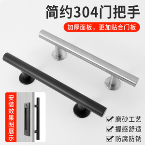Stainless Steel Door Handle Round Minimalist Design Surface Mount Easy Installation <b>For</b> Door - Product Image 4