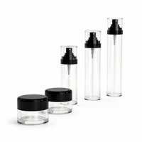 Ensemble de flacons pulvérisateurs transparents en PET avec pompe noire, pots cosmétiques vides pour crème, emballages de soins de la peau