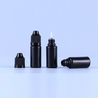 Flacon compte-gouttes opaque noir en PE de 10 ml avec bouchon sécurité enfant, protection contre la lumière, conforme ISO8317 Ecannal