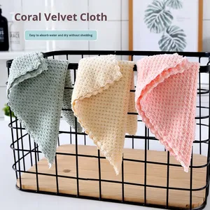 Chiffon de cuisine en microfibre, type <span class=keywords><strong>suspendu</strong></span>, pour le nettoyage et le lavage de la vaisselle, motif ananas, carré, sans peluches, absorbant l'eau - Product Image 3