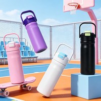 Bouteille d'eau isotherme 2-en-1 personnalisée avec pulvérisateur rafraîchissant, paille en acier inoxydable, anti-fuite, sans BPA, pour le sport et l'escalade