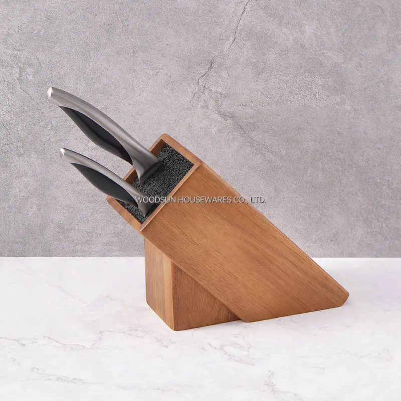 World's Top 500 Cooperative Suppliers Acacia Wooden Knife Block Set 2023 Design