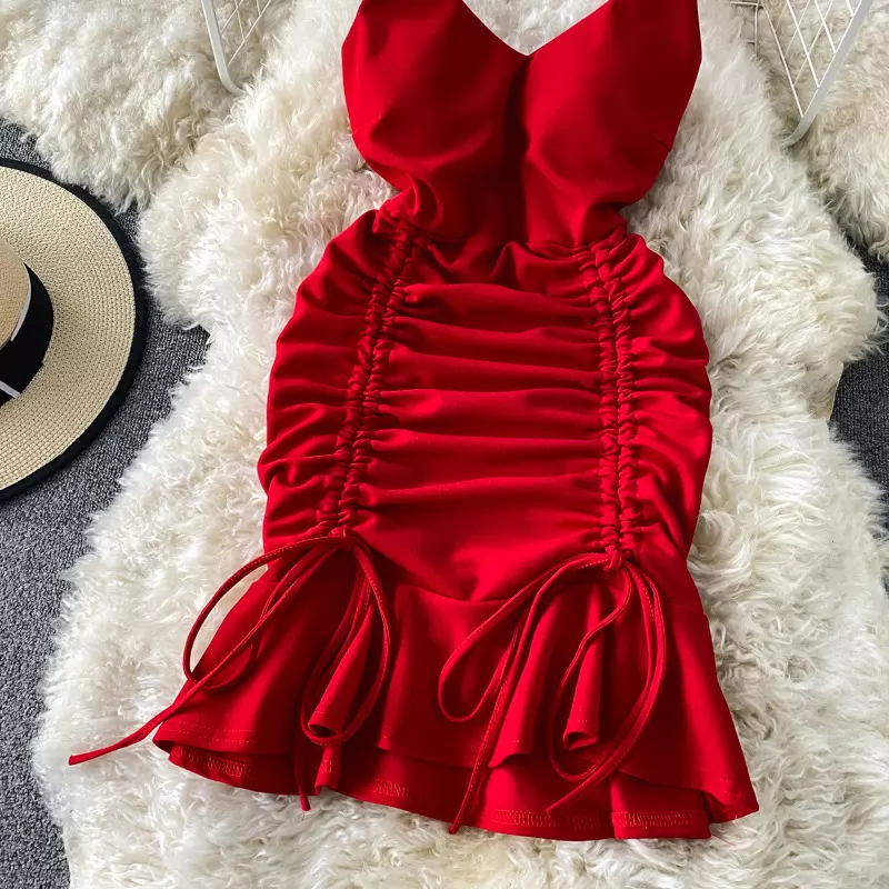 Женские платья, новое поступление 2022, повседневное элегантное вечернее платье с v-образным вырезом, женское вечернее бандажное платье без рукавов, женские летние платья