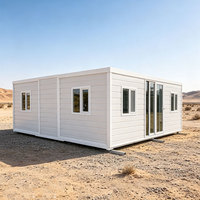 Maison mobile portable extensible, étanche et respirante, 20 pieds, 2-3 chambres, moderne, préfabriquée, conteneur, supermarché, salon