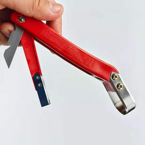 ที่ขูดเปลือกไม้สแตนเลส ด้ามจับพลาสติกสีแดง หัวเหลี่ยม หัวกลม เครื่องมือกำจัดโรคต้นไม้ สำหรับการตัดแต่งกิ่ง - Product Image 3