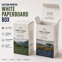 Caja de Cartón Plegable Blanca de Cartón SBS Reciclable de 350 g/m² para Café Especial, Empaque para Granos de Café de Origen Único