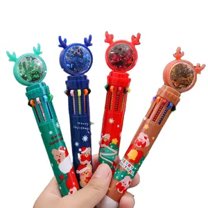 MB3 Novo 10 Cores Lantejoula Natal Ballpoint Press Pen para o Natal Promoção Gift Ball Pen