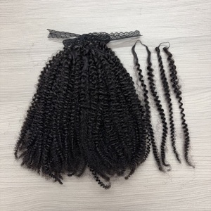 100% Tự Nhiên Màu Đen Afro Kinky Micro Vòng Lặp Lông Dòng Tóc Phần Mở Rộng Vô Hình Crochet Phần Mở Rộng Tóc - Product Image 4