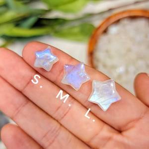 Piedra lunar Mini Star Carving Gemstone para Crown Chakra Healing and Intuition - Product Image 3