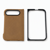 Étui de téléphone en cuir Crazy Horse vintage pour iPhone Duo, magnétique, antichoc, cadre avant transparent HD personnalisé, OEM/ODM