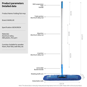 Fibre ultra-fine de vadrouille plate de haute qualité avec une forte absorption d'eau <span class=keywords><strong>balai</strong></span> plat <span class=keywords><strong>pliable</strong></span> vadrouille tige de vadrouille détachable - Product Image 2