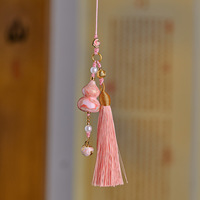 Pendentif en gourde laquée grand format du Temple Lingyin, avec cordon à pompon tressé à la main, chaîne de téléphone portable, création culturelle et artistique