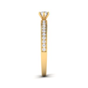 Anillo Clásico de Diamante Cultivado en Laboratorio para Mujer, Plata de Ley 925, Engaste en Bisel, Chapado en Oro, Regalo para Compromiso, Fiesta, Boda, Aniversario - Product Image 2