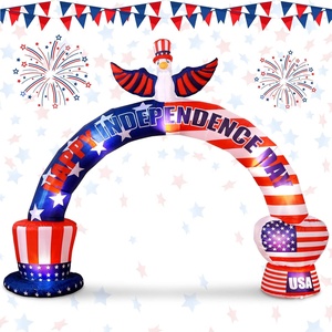 4 de Julio Blow Up Decoració<span class=keywords><strong>n</strong></span> patriótica Bandera Águila Tío Sam Patio al aire libre Fiesta de <span class=keywords><strong>c</strong></span>ésped Día DE LA INDEPENDENCIA Arco inflable - Product Image 1