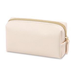 Women's Fashion Travel Cosmetic Bag PU Leather Waterproof Makeup <b>Case</b> with Custom Logo and Zipper - Product Image 3
