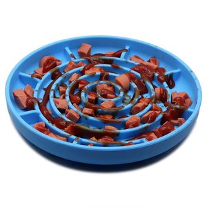 Round Slow Feeder Pet Food Bowl Slow Eating Plate Non Slip Raised Premium Silicone Slow Feeder Dog Bowl - Product Image 4
