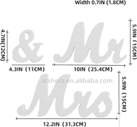 Grande enseigne moderne en bois blanc « Mr & Mrs » pour décorations de table de mariage et anniversaire, haute qualité