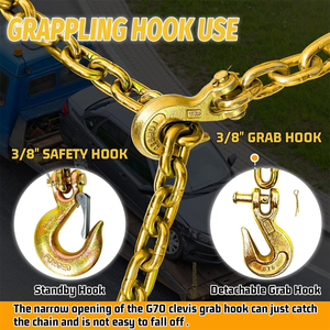 G70 3/8 "タイアウトロードバインダー輸送チェーンヘビーデューティ合金鋼溶接 - Product Image 4