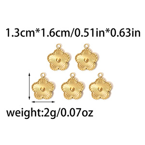 Gold <b>Silver</b> Two Tone Stainless Steel Classic Flower <b>Charms</b> Unisex Pendants for DIY Jewelry Making Accessories - Product Image 4