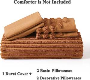 Juego de funda nórdica King de 5 piezas, juegos de cama para el hogar moderno, fundas de edredón Súper suaves y con mechones - Product Image 6