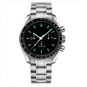 Montre pour homme de luxe de marque supérieure, série Speed Master, chronographe automatique multifonctionnel, diamètre du cadran 41 mm, montre en acier inoxydable - Product Image 1