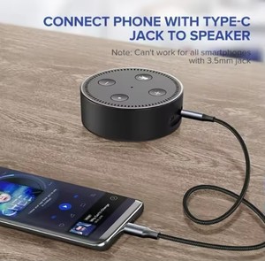 <span class=keywords><strong>Cable</strong></span> <span class=keywords><strong>auxiliar</strong></span> <span class=keywords><strong>USB</strong></span> tipo C <span class=keywords><strong>macho</strong></span> de 3,5mm <span class=keywords><strong>Cable</strong></span> <span class=keywords><strong>auxiliar</strong></span> Enlace de audio <span class=keywords><strong>a</strong></span> altavoces Jack de coche - Product Image 5