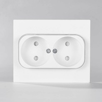 Enchufe de Pared Estándar Europeo Schuko Elendax, Panel de Plástico con Acabado Mate, Doble Salida