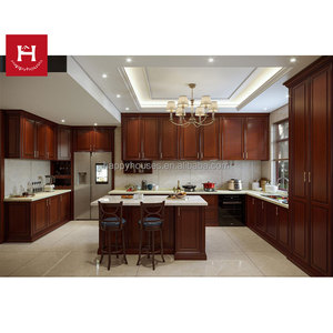 Hạnh Phúc nhà Mỹ cổ điển rắn gỗ được trang bị khắc lắp ráp Laminate Shaker hoàn chỉnh tủ bếp đặt bếp đảo Bộ - Product Image 2