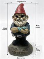 Statue de gnome de jardin Gnomeland Security, gnome policier cool avec design à bras croisés, artisanat en résine durable pour la décoration intérieure et extérieure.