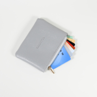 Glampkg dompet tempat kartu Mini portabel, dompet PU bentuk persegi panjang dengan penutup ritsleting untuk kartu akses ID & Kosmetik