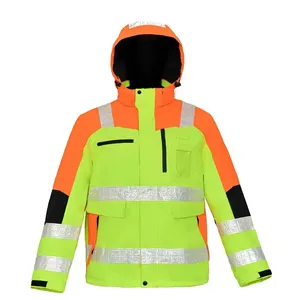 OEM Custom Waterproof PPE Work Clothes Reflective Rain Traffic Security Safety Work Wear Clothing Hi Vis Workwear Jacket