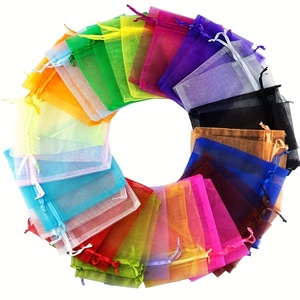 Sacs en organza personnalisés en gros avec cordon de serrage pour emballage de bijoux, cadeaux, bonbons, pochettes en organza pour faveurs de mariage et de fête - Product Image 2