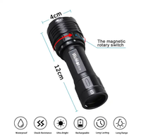 Lampe de poche LED de plongée étanche IPX8 à haut lumen DL30, rechargeable, en alliage d'aluminium, longue durée de fonctionnement, interrupteur à commande magnétique