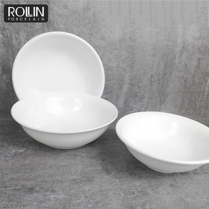 Ventas directas de fábrica de una gran cantidad de vajilla, plato hondo blanco, tazón redondo grande, tazón de cerámica de porcelana utilizado en hoteles - Product Image 4
