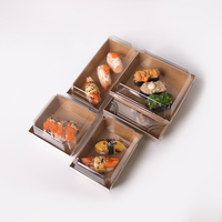 Boîte à sushi en papier à prix avantageux, vente directe, plateau à sushi jetable en kraft, vente en gros pour les restaurants