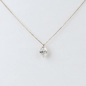 Pendentif en diamant de laboratoire de 2,00 carats, taille ovale, chaîne à maillons, platine 950, or jaune 14K 18K, bijoux de fiançailles et de mariage - Product Image 1