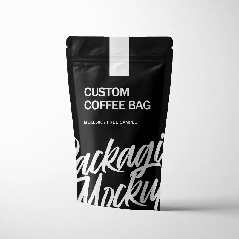 Custom Gedrukt Resealcble Stand Up Tas Rits Top Zakje Recyclebaar Koffie Verpakking Zakken Met Rits