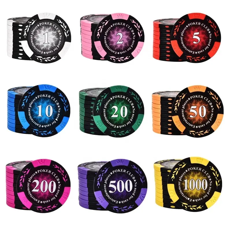 Wholesale Tournament Golf Ball Marker Blank Casino Monte Carlo 40mm ABS Metal Custom Ceramic Clay Poker Chip Set