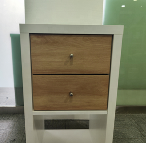 White &amp; Oak Dual Drawer <strong>Insert</strong> for Grid Cabinets - Adjustable Vertical <strong>Shelf</strong> Divider Space-Saving Cabinet Organizer <strong>Insert</strong> - Product Image 5