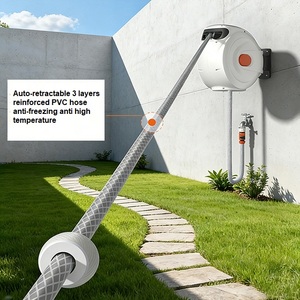 180 ° Support pivotant 20m 30m Enrouleur de tuyau rétractable mural Enrouleur de tuyau de jardin avec pistolet à eau multifonction - Product Image 5