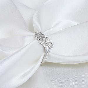 925スターリングシルバーケルトノットプロミスリングエタニティウェディングバンドリング - Product Image 3