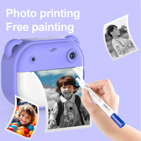 Cámara de Juguete para Niños Recargable, Resistente y con Diseño de Dibujos Animados, Impresión Térmica Instantánea sin Tinta, Video, Regalo Infantil con Pegatinas Divertidas, Venta al Por Mayor