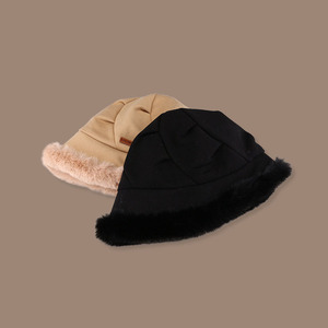 Personalizado nuevo Color sólido lindo felpa suelta dulce engrosada moda cálida protección para los oídos cabeza envoltura <span class=keywords><strong>gorros</strong></span> sombreros para mujeres - Product Image 4