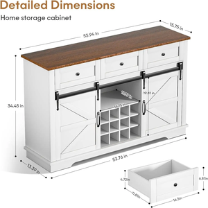 Meuble de rangement pour vin, meuble de salon, portes coulissantes de grange, <span class=keywords><strong>buffet</strong></span> en bois, <span class=keywords><strong>buffet</strong></span> latéral - Product Image 6
