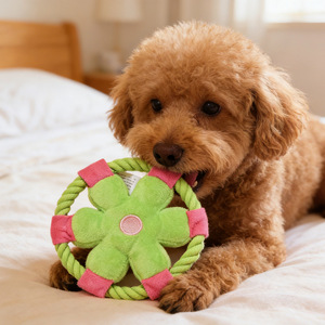 Juguete de Cuerda de Algodón con Forma de Flor para Perros, Resistente a Mordidas, Emite Sonidos, Juguete Interactivo para Mascotas, Apto para Todas las Razas de Perros - Product Image 3