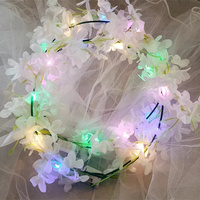Nouvelles couronnes florales lumineuses LED, serre-têtes lumineux, guirlandes florales, coiffes florales pour femmes