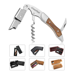 Tire-bouchon à vin 3 en 1 en bois d'olivier avec boîte en bois luxueuse pour la fête des pères et Noël - Product Image 1