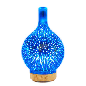 Diffuseur d'huiles essentielles en verre 3D rouge avec lumière LED, mini humidificateur ultrasonique pour usage domestique et commercial - Product Image 4