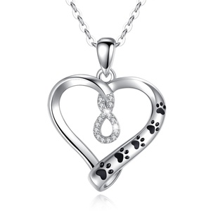 925 CZ blanco y diamante más Popular de San Valentín corazón mexicano COLLAR COLGANTE - Product Image 1